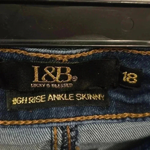Lucky &‎ Blessed Women's 5 Pockets Jeans Denim Frayed Hem Ankle Skinny Size 18 - Picture 3 of 9